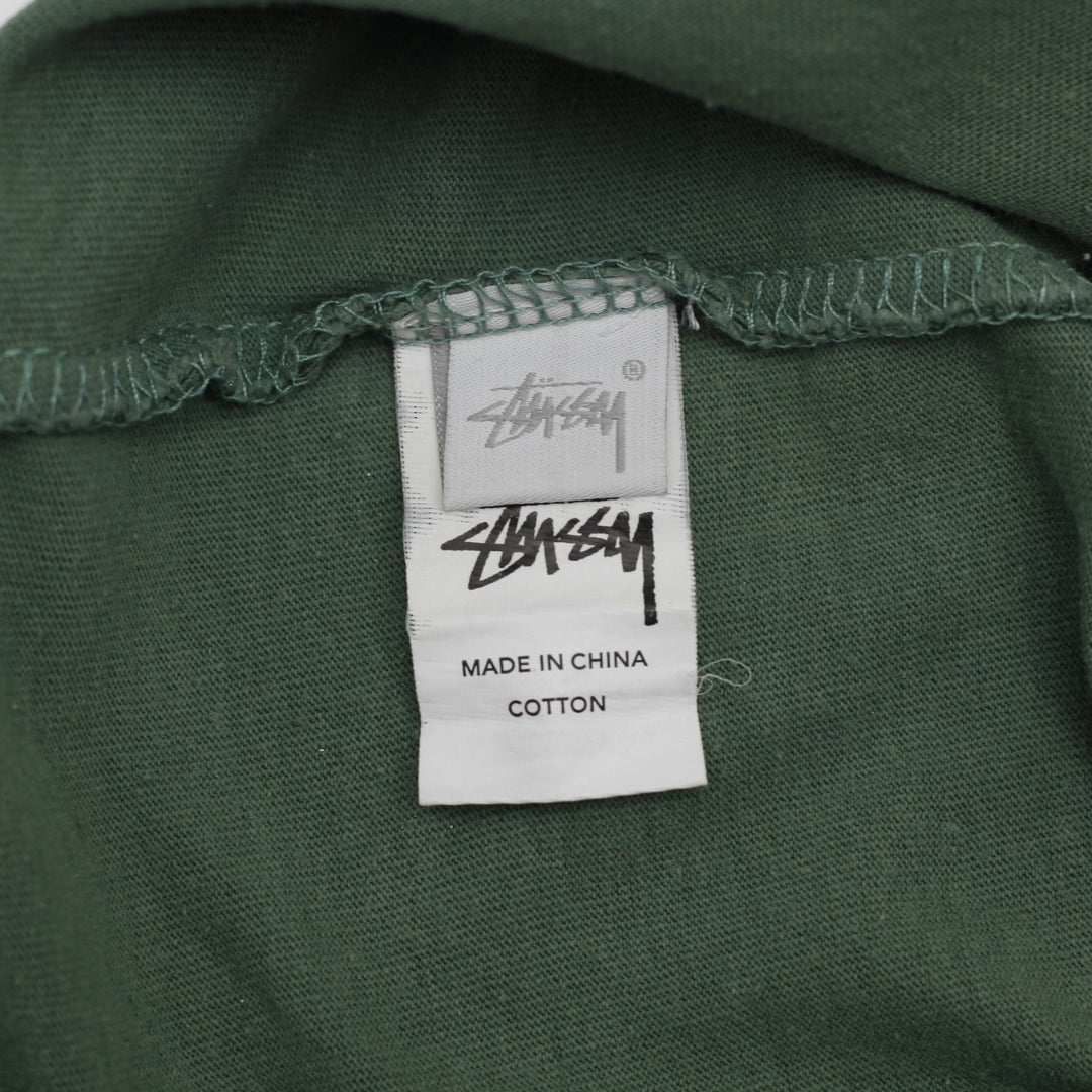 Mens Stussy Logo Green Short Sleeve T-Shirt Size M