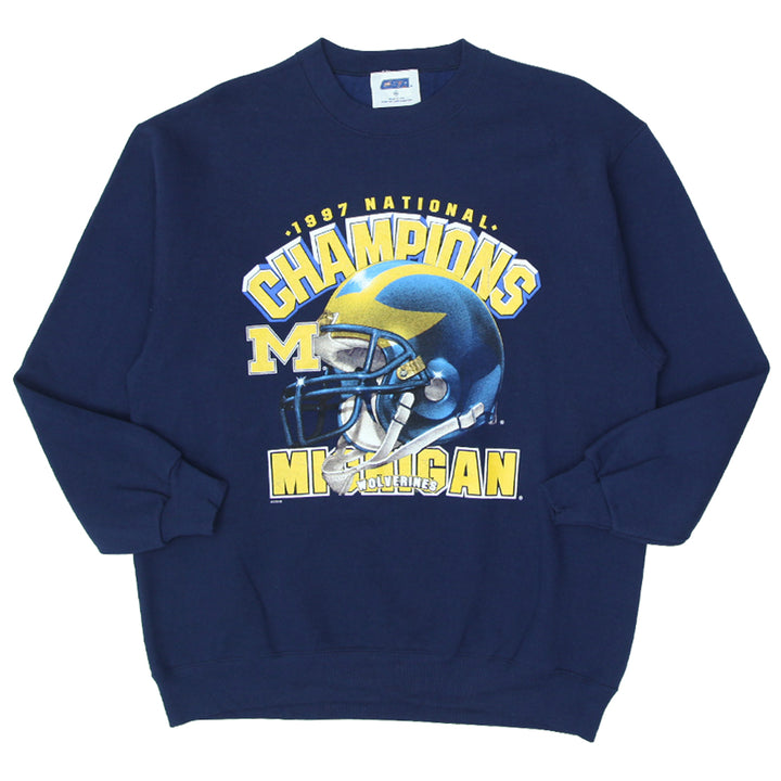 Vintage 1997 Michigan Wolverines National Champions Crewneck Sweathsirt USA-Made XL - Fashion Rerun Vintage Migration_Sweaters