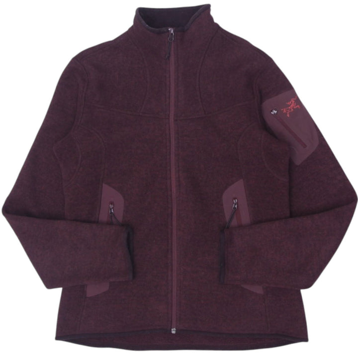 Ladies Arc'teryx Jacket Maroon Full Zip Fleece Polartec