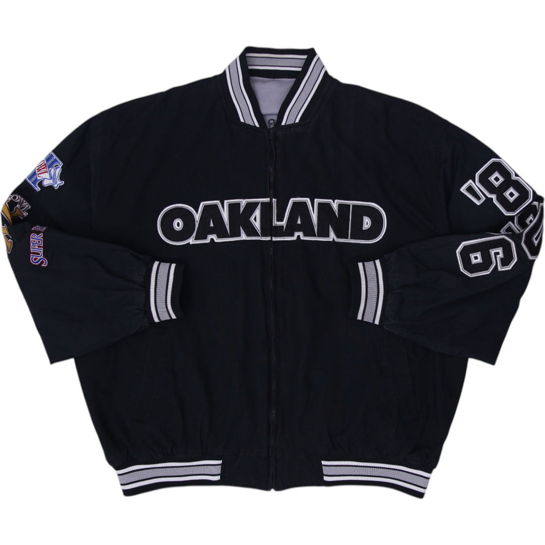 Vintage Mens NFL G-III Carl Banks Oakland Reversible Varsity Jacket Size XXL