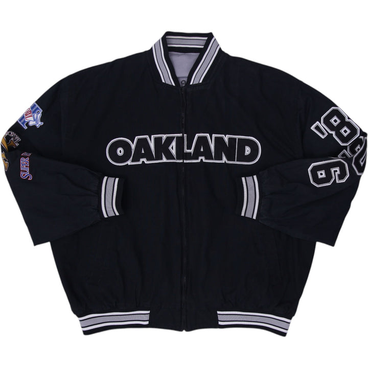 Vintage Mens NFL G-III Carl Banks Oakland Reversible Varsity Jacket Size XXL