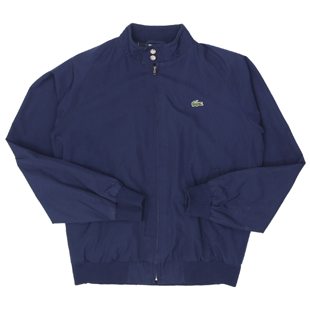 Shop Vintage IZOD Lacoste Plaid Lined Bomber Jacket Navy Blue Size