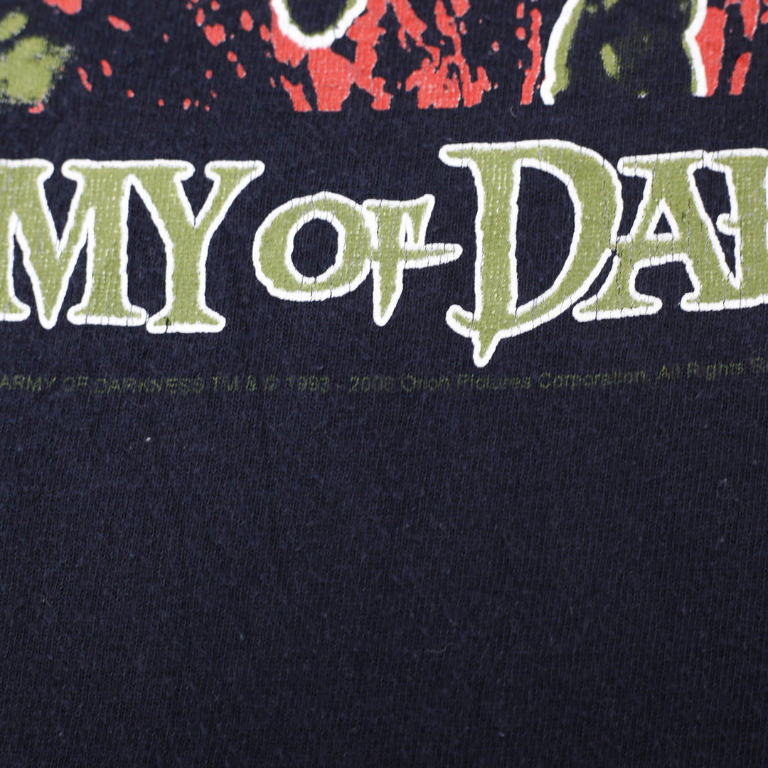 Vintage Mens Anvil Army of Darkness Movie Graphic T-Shirt Black Size XL