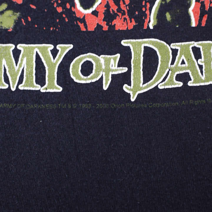 Vintage Mens Anvil Army of Darkness Movie Graphic T-Shirt Black Size XL