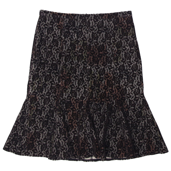 Y2K Ladies Floral Pleated Velvet Skirt