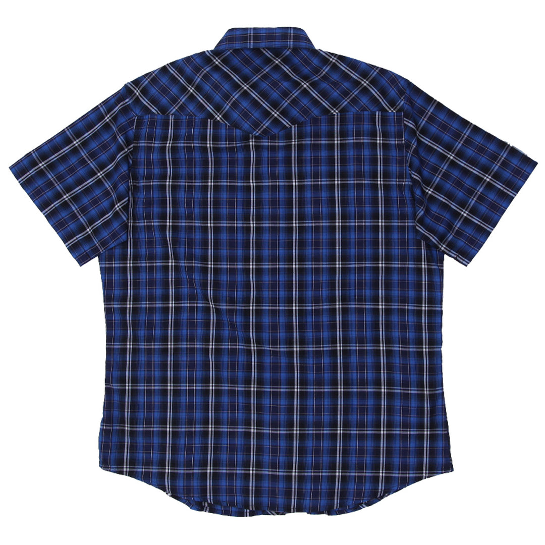 Vintage Wrangler Blue Plaid Pearl Button Western Shirts Size L - Fashion Rerun Vintage Migration_Shirt