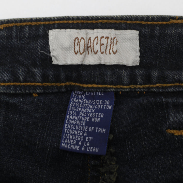 Y2K Ladies Coacetic Vertical Striped Flared Denim Size 30