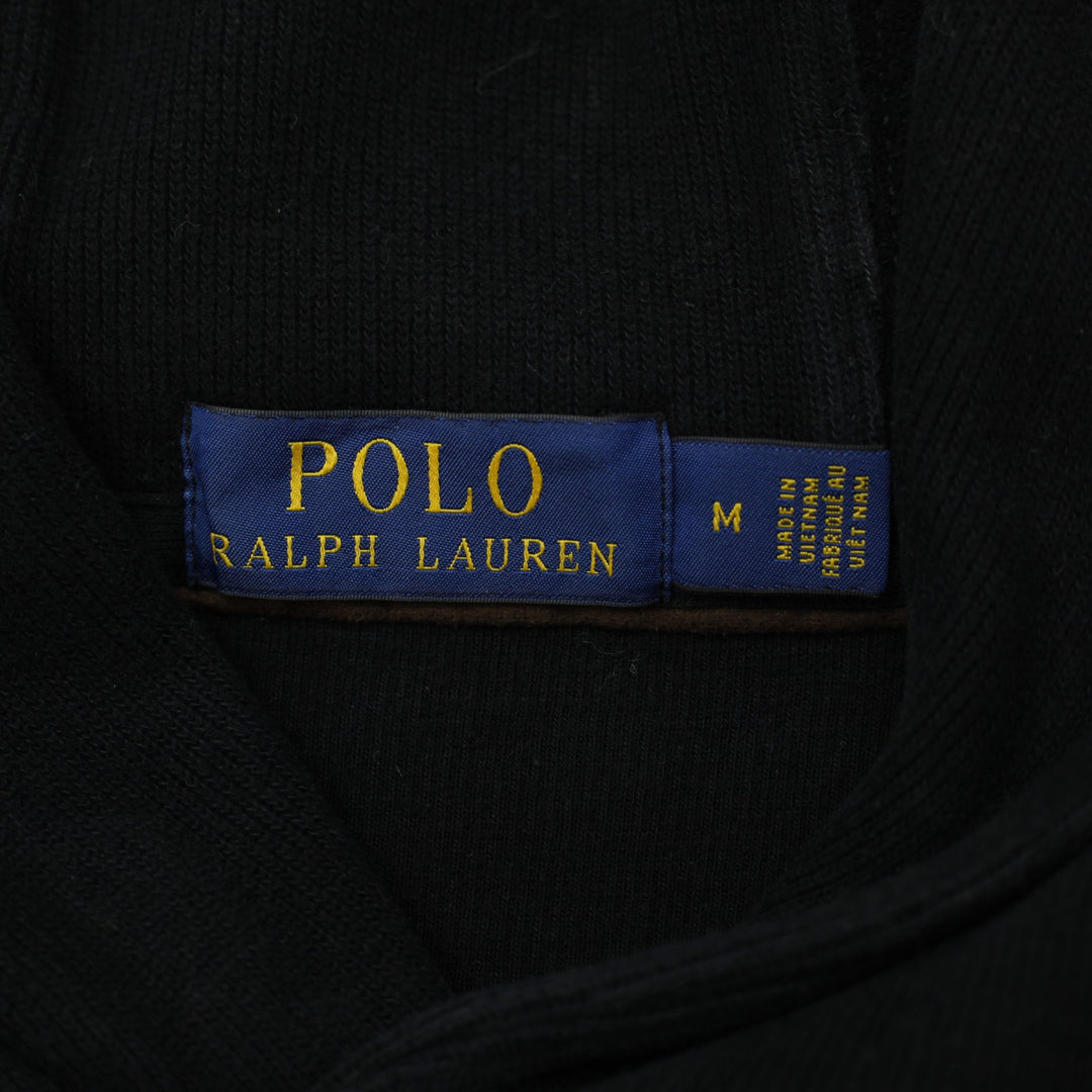 Mens Polo Ralph Lauren Black 1/4 Zip Embroidered Logo Sweatshirt Size M | Migration_Sweatshirts - Back View | Fashion Rerun
