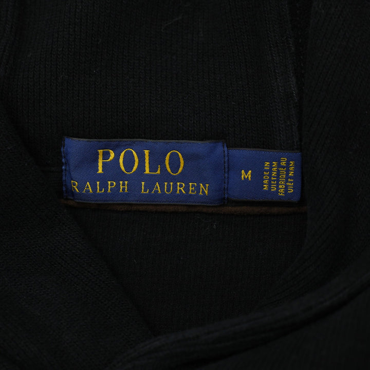 Mens Polo Ralph Lauren Black 1/4 Zip Embroidered Logo Sweatshirt Size M | Migration_Sweatshirts - Back View | Fashion Rerun