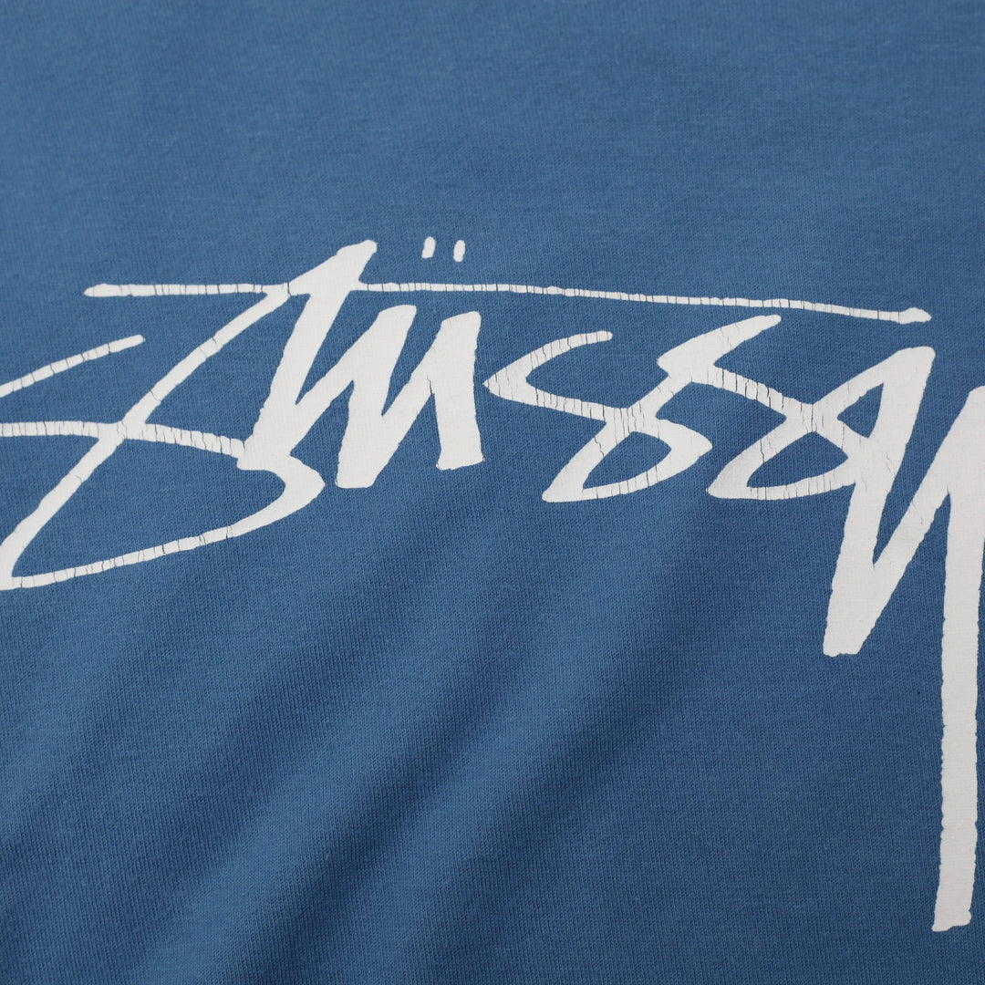 Mens Stüssy Basic Logo Long Sleeve T-Shirt Blue Size Small