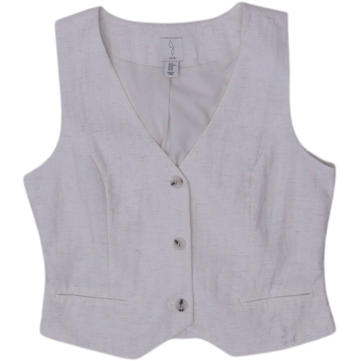 Y2K Ladies Lightweight Casual Waistcoat Off White Vest Size XS | Migration_Y2K Tops | Fashion Rerun