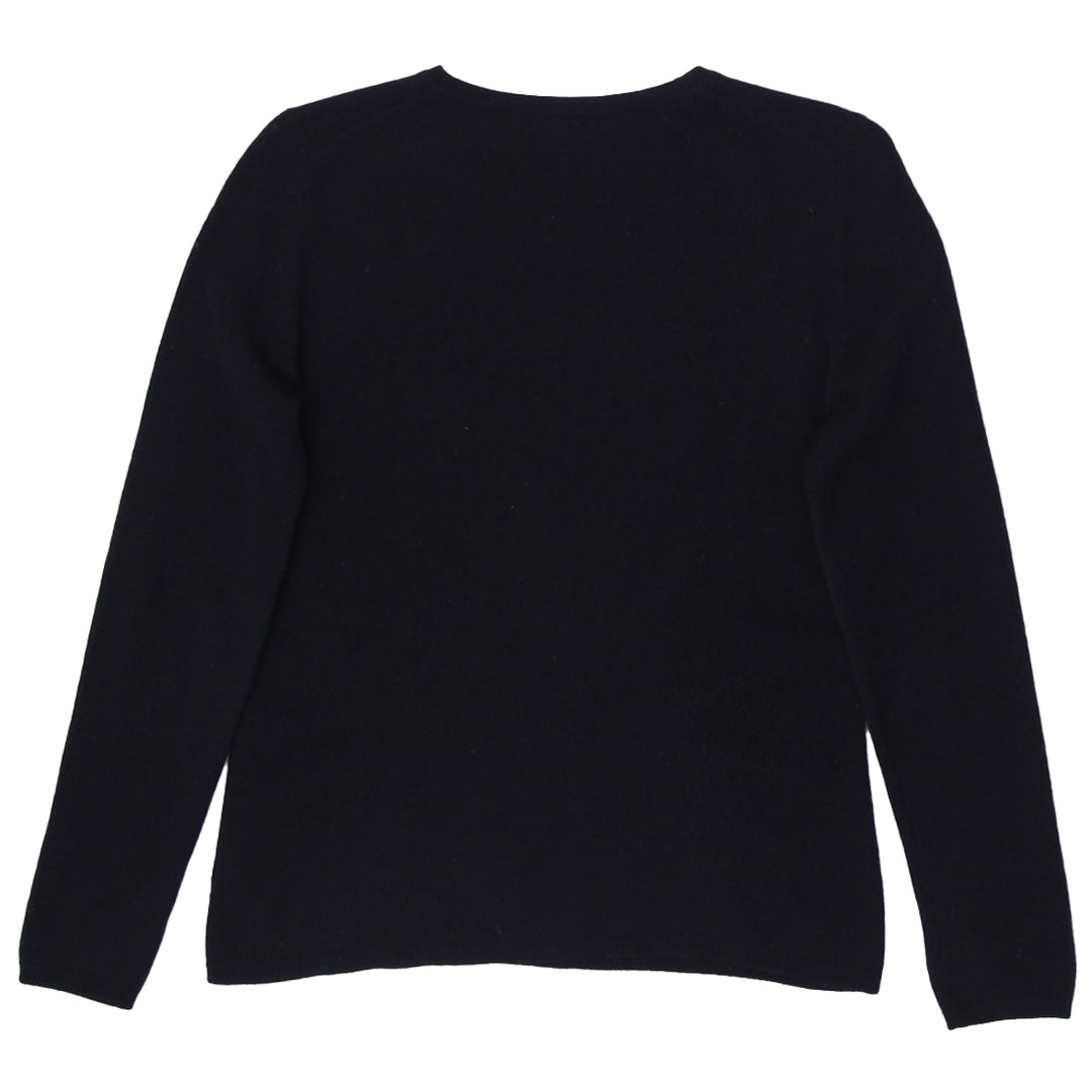 Ladies Cashmere By Charter Club 2 Ply 100% Black Sweater