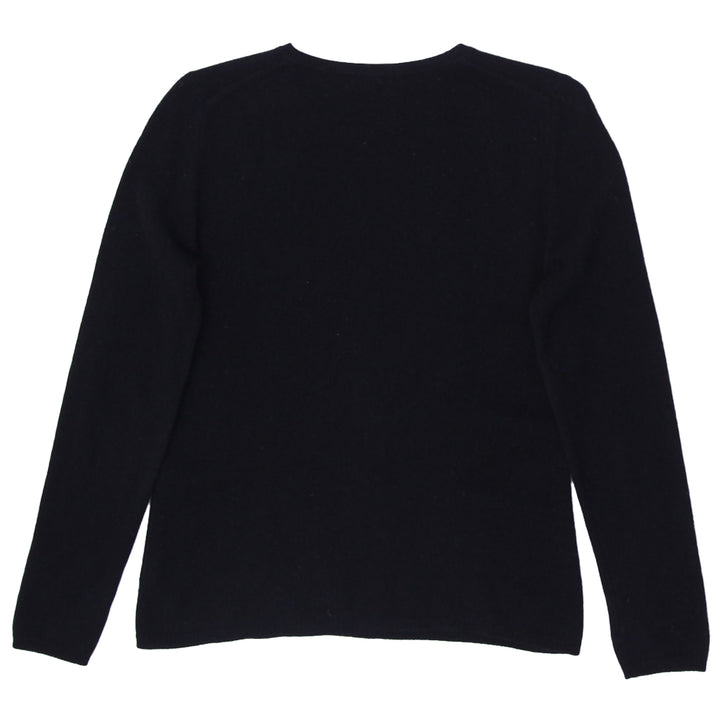 Ladies Cashmere By Charter Club 2 Ply 100% Black Sweater
