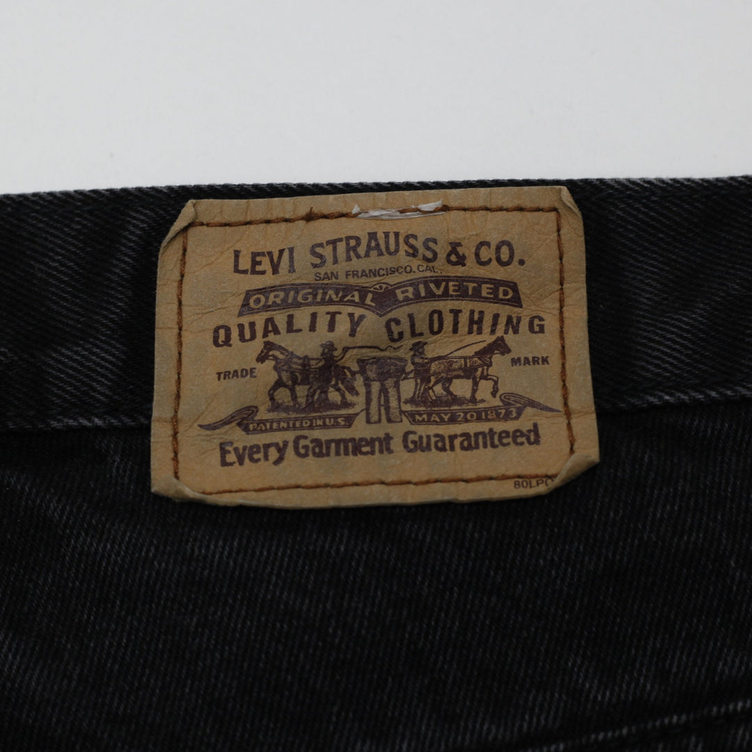 Vintage Mens Levi's 506 Black Straight Leg Jeans W34 L30 Orange Tab