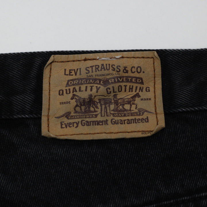 Vintage Mens Levi's 506 Black Straight Leg Jeans W34 L30 Orange Tab