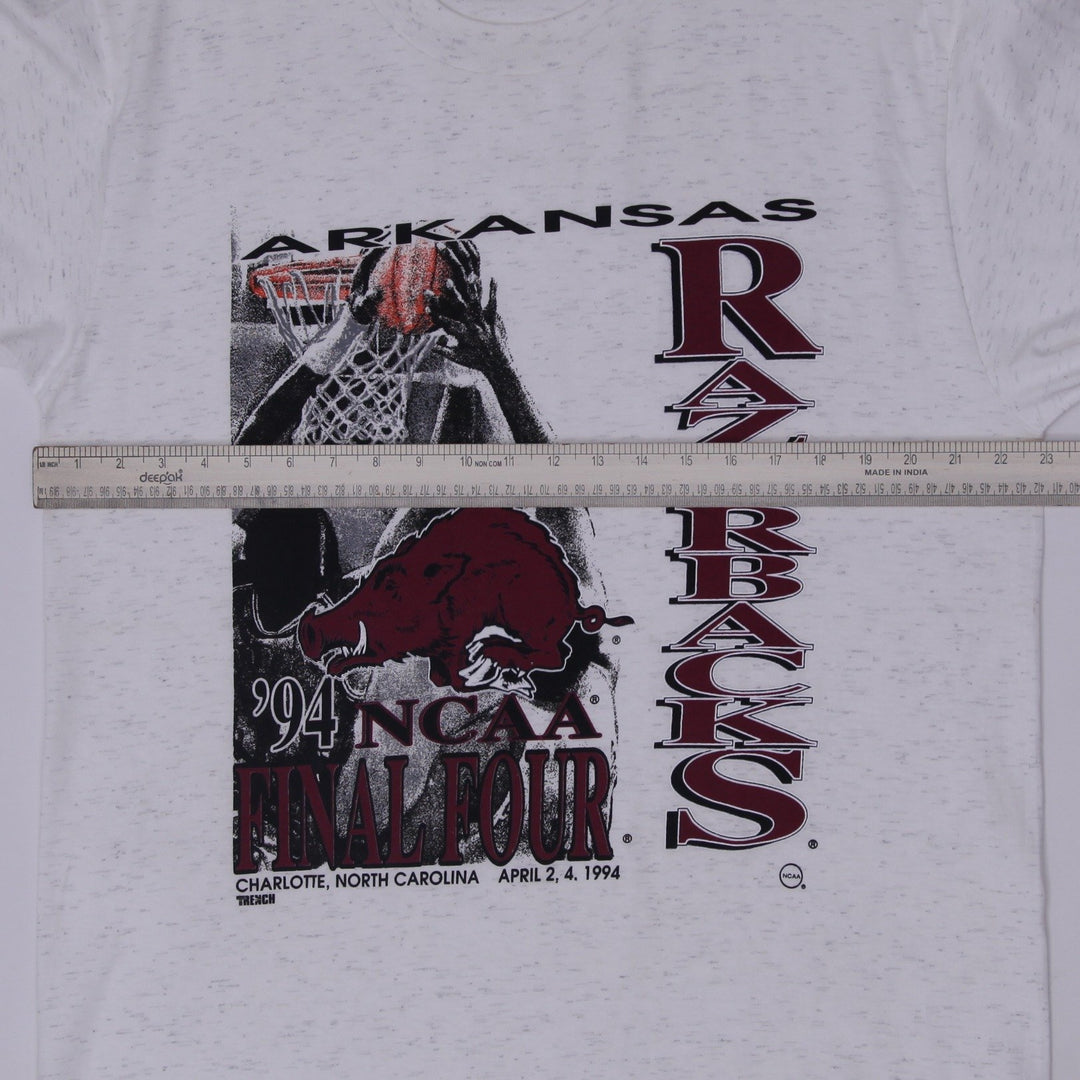 Vintage 1994 Arkansas Razorbacks T-Shirt NCAA Final Four Trench Ultra USA XL