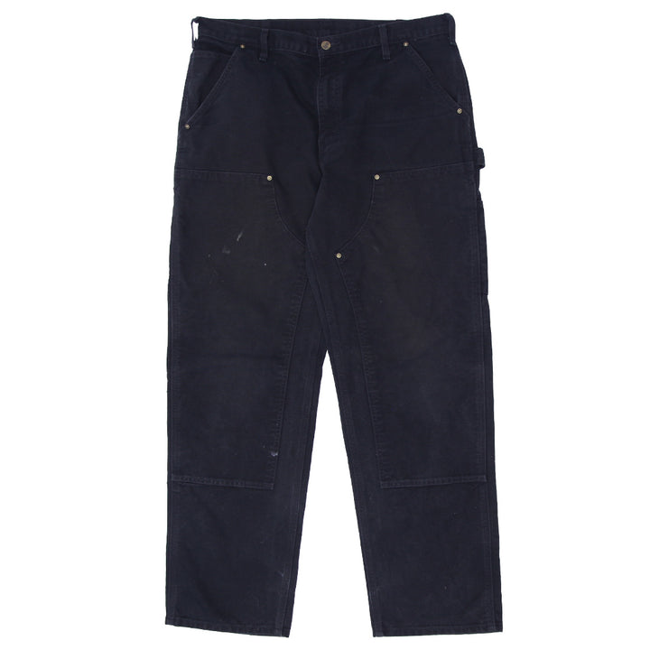 Mens Carhartt B136 BLK Original Dungaree Fit Double Knee Carpenter Pants - Fashion Rerun Vintage Migration_Pants