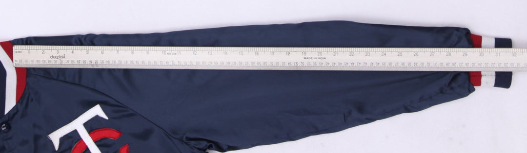 Vintage Mens Chalk Line Varsity Jacket Navy Team Logo Lightweight | Migration_Jackets - View 8 | Fashion Rerun
