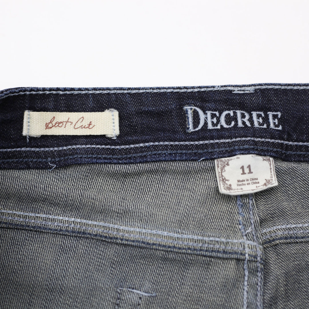 Y2K Ladies Decree Flare Low Rise Stretch Denim Bootcut Jeans Size 11