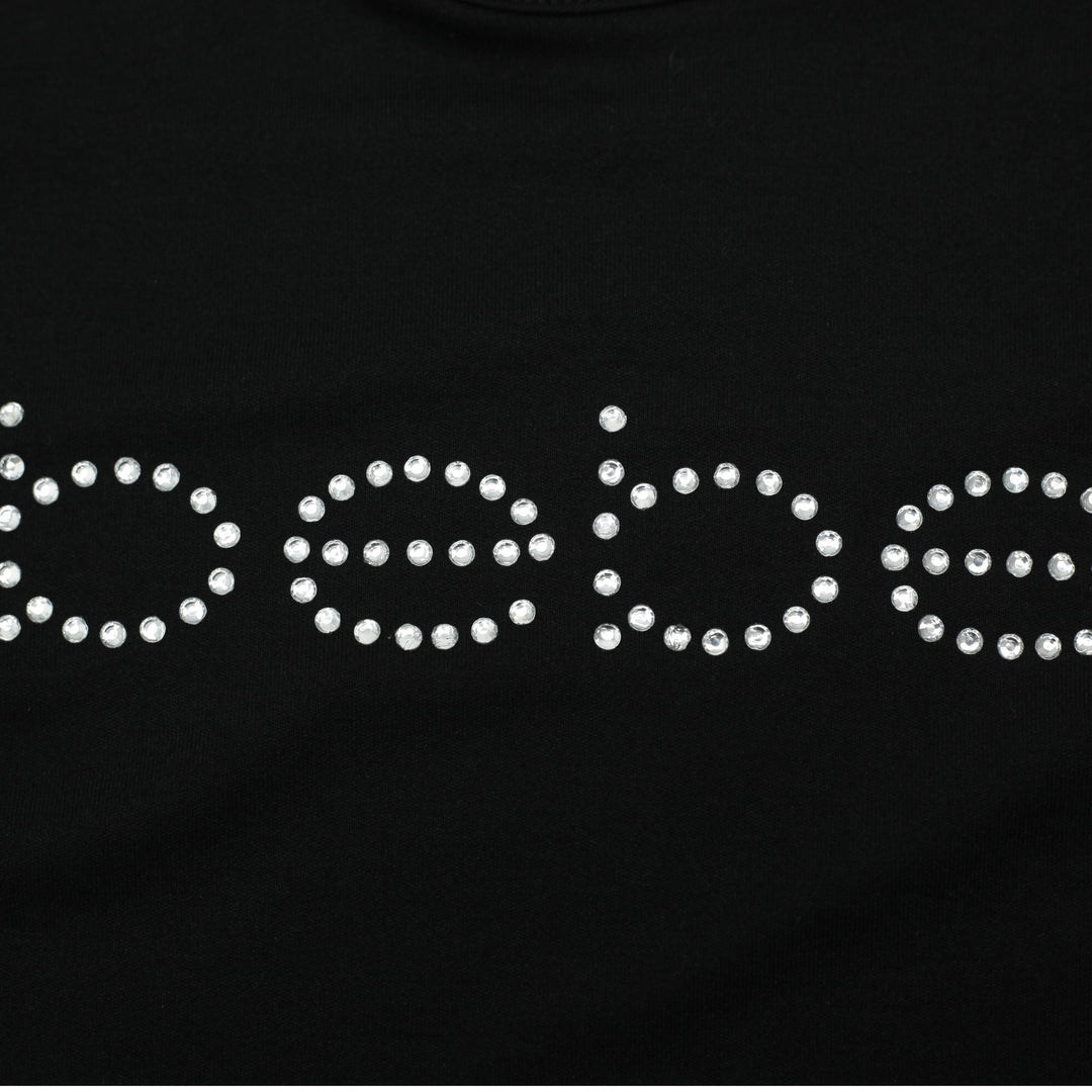 Y2K Ladies Bebe Rhinestone Logo Crop Top Size M | Migration_Y2K Tops - Detail View | Fashion Rerun