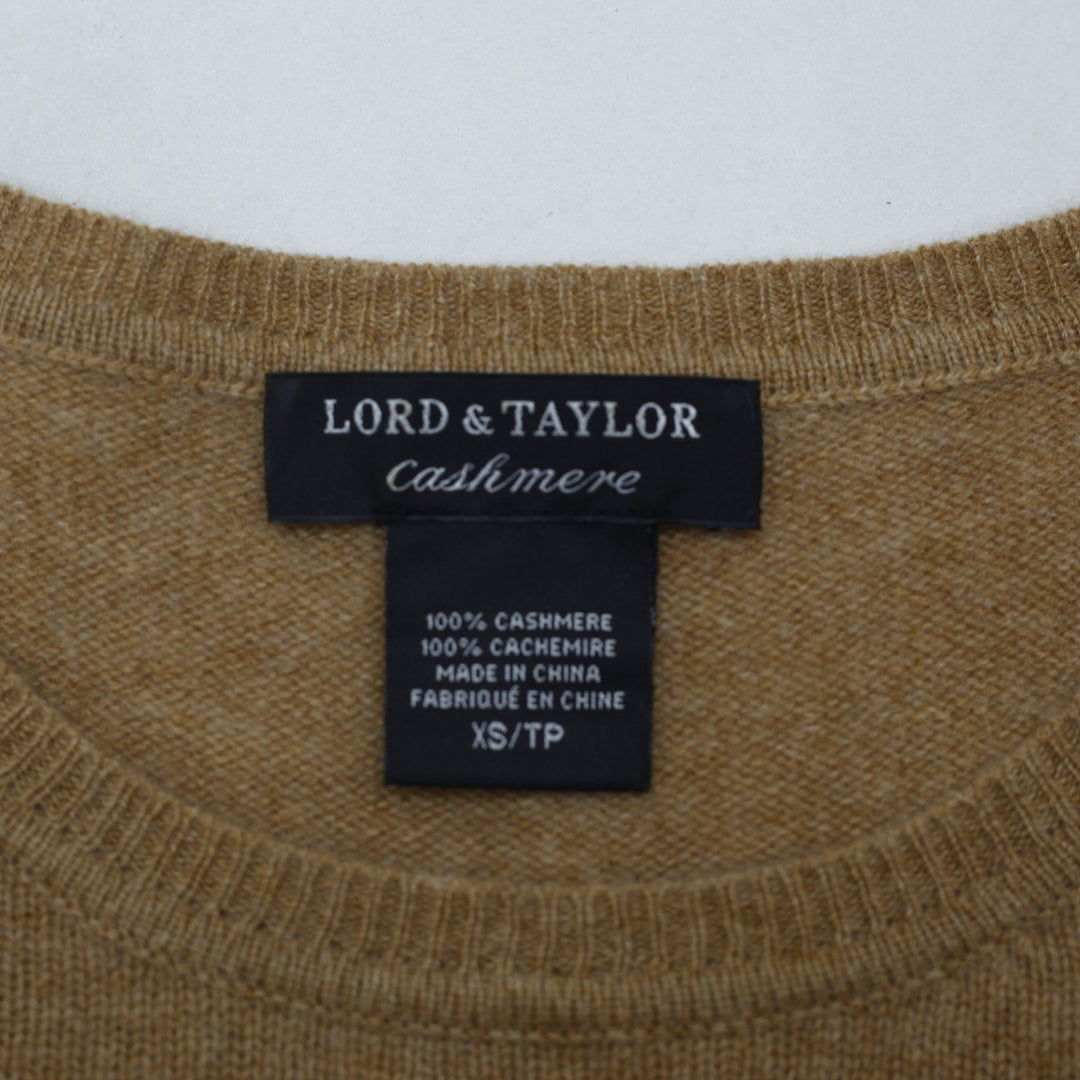Ladies Lord & Taylor Cashmere Beige Soft Knit Sweater Size XS | Migration_Knitwear & Sweaters - Back View | Fashion Rerun