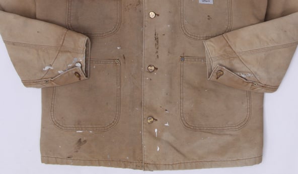 Vintage Carhartt Duck Blanket Lined Chore Coat Brown Canvas Workwear Jacket L | Migration_Jackets - View 6 | Fashion Rerun
