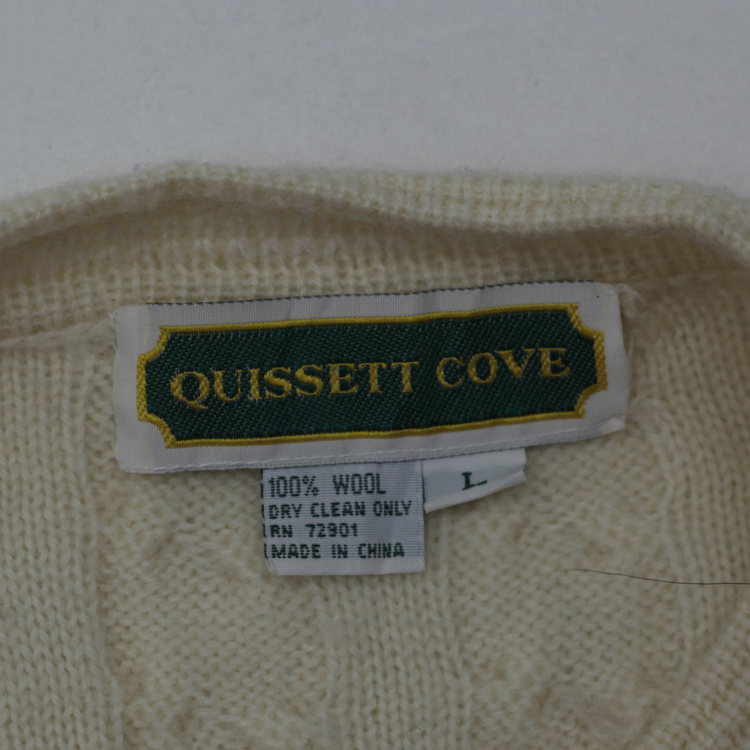Vintage Quissett Cove Cable Knit Wool Cardigan Sweater Ladies - Fashion Rerun Vintage Migration_Sweaters
