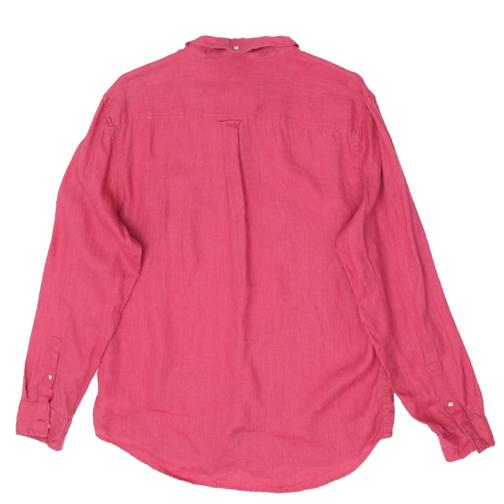 Mens Lucky Brand Pink Long Sleeve Linen Shirt