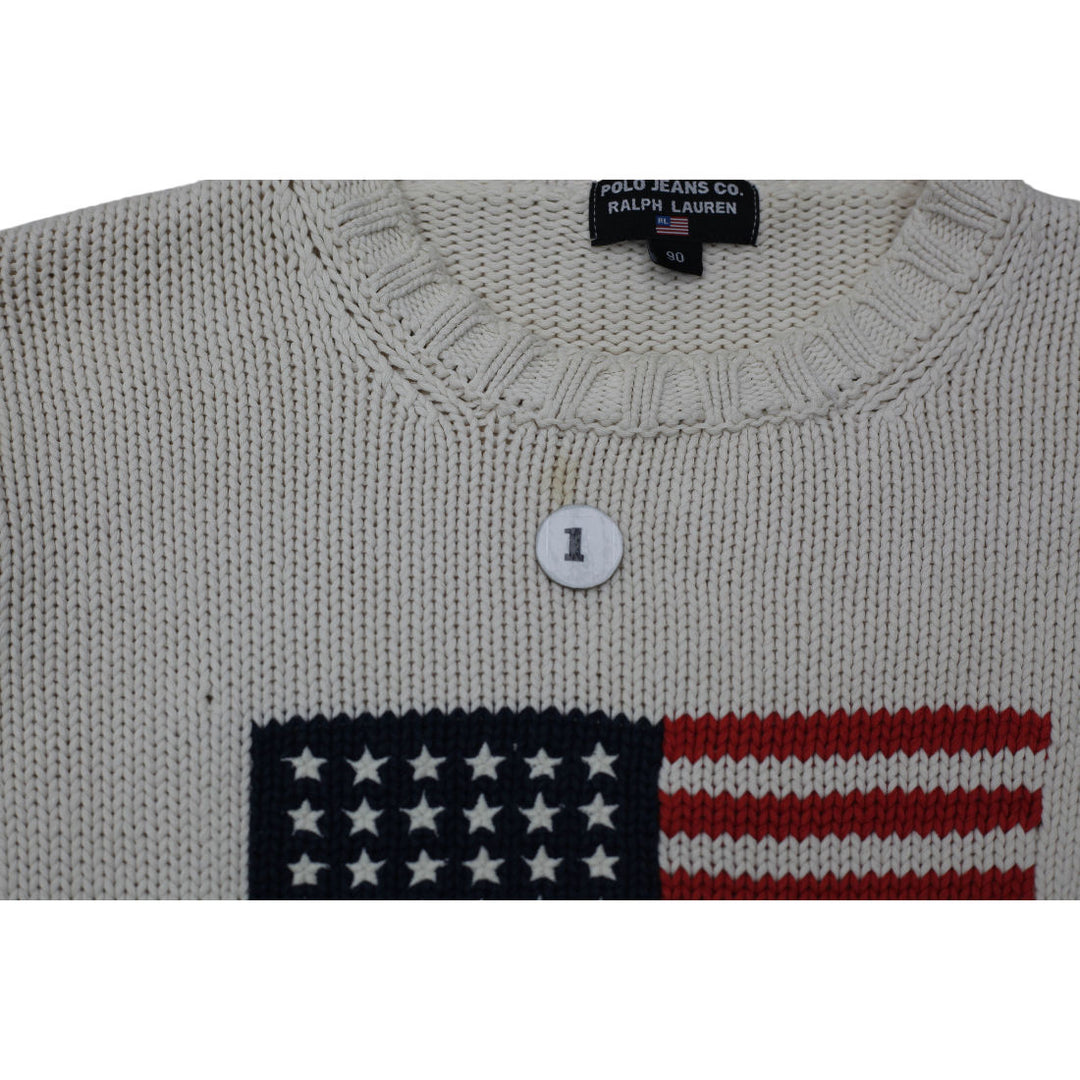 Vintage Ladies Polo Ralph Lauren Flag Crewneck Sweater Size 90 | Migration_Jumper & Knitwear RL Collection - | Fashion Rerun