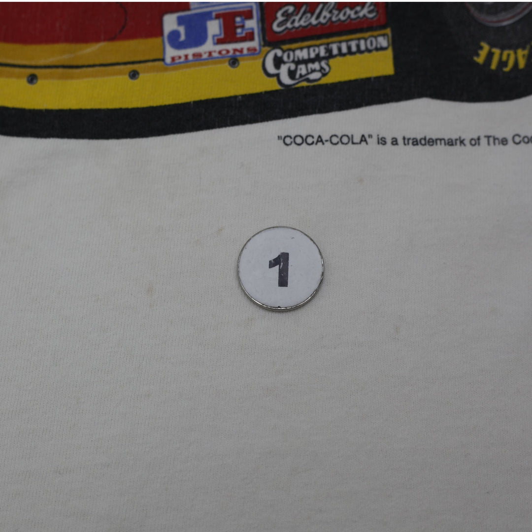 Vintage Mens Tultex NASCAR T-Shirt White Graphic Racing 1999 Bill Elliott