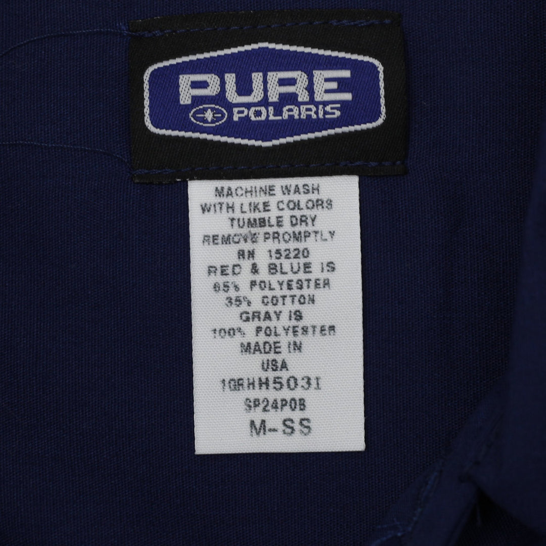 Mens Pure Polaris Racing Navy Red Short Sleeve Button Shirt M | Migration_Shirts - Back View | Fashion Rerun