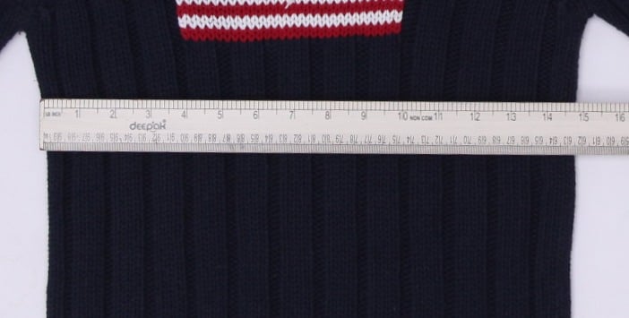 Vintage Ladies Navy Polo Ralph Lauren American Flag Ribbed Knit Sweater