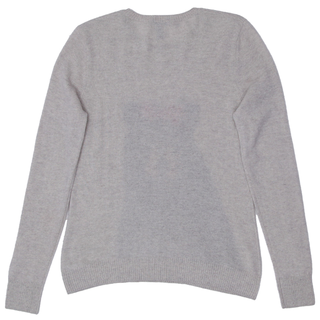 Ladies Aqua Bear Cashmere Sweater - Fashion Rerun Vintage Migration_Sweaters
