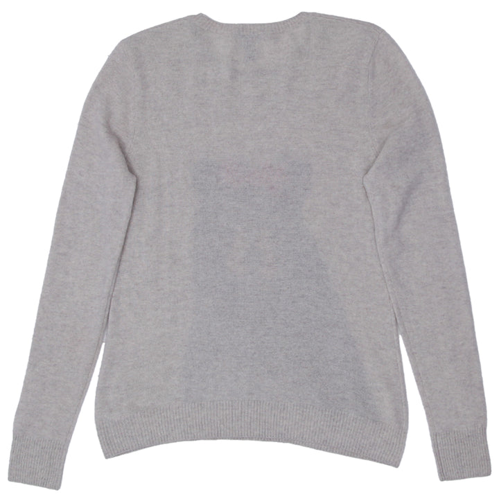 Ladies Aqua Bear Cashmere Sweater - Fashion Rerun Vintage Migration_Sweaters