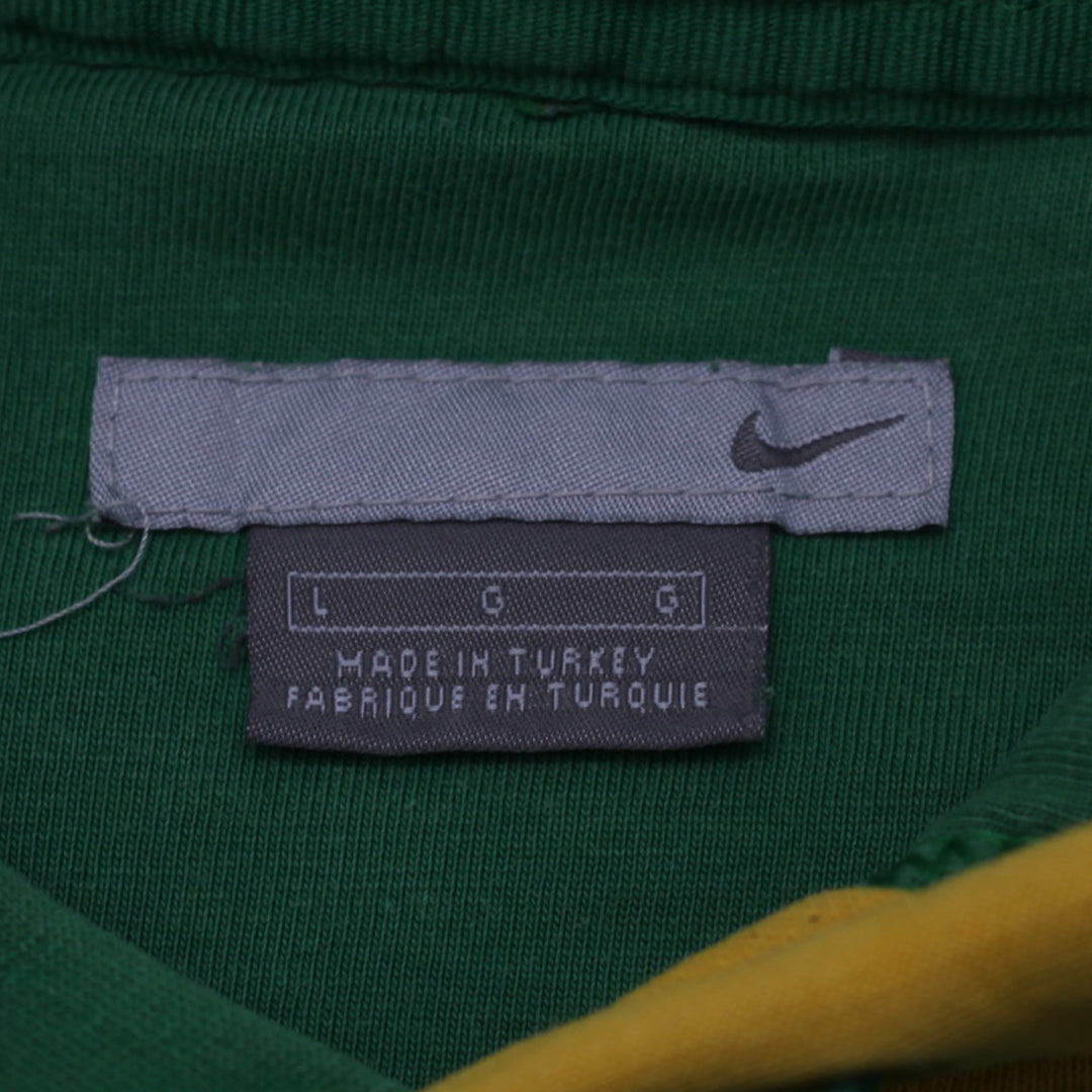 Vintage Nike MMIV Swoosh Embroidered Yellow / Green Pullover Hoodie Size L - Fashion Rerun Vintage Migration_Sweaters