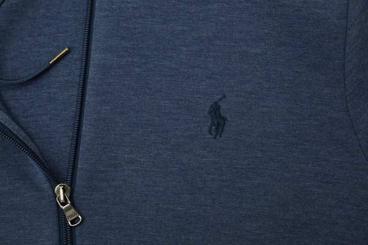 Mens Polo Ralph Lauren Hoodie Blue Full Zip Logo | Migration_Hoodies - Detail View | Fashion Rerun