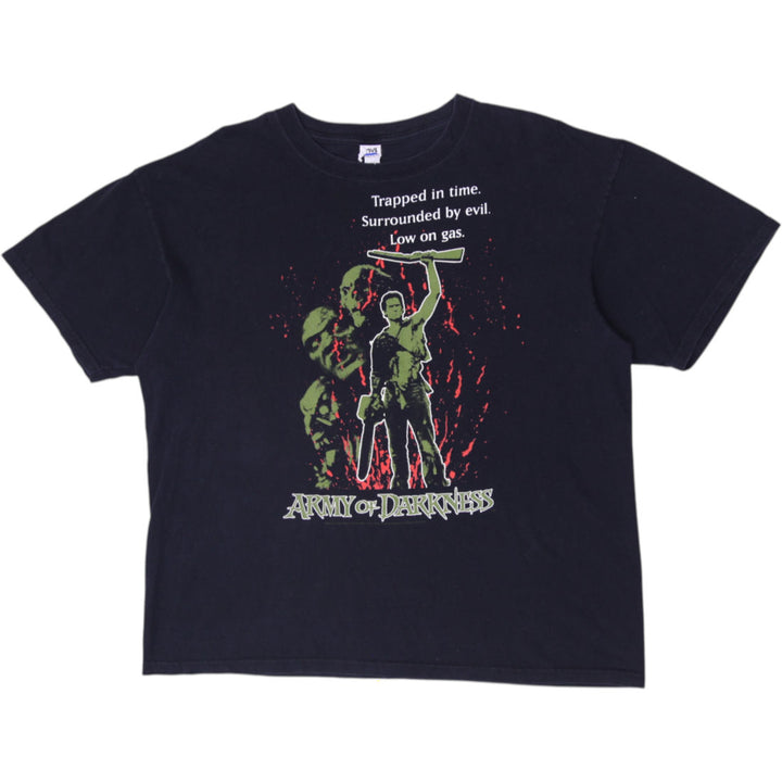 Vintage Mens Anvil Army of Darkness Movie Graphic T-Shirt Black Size XL