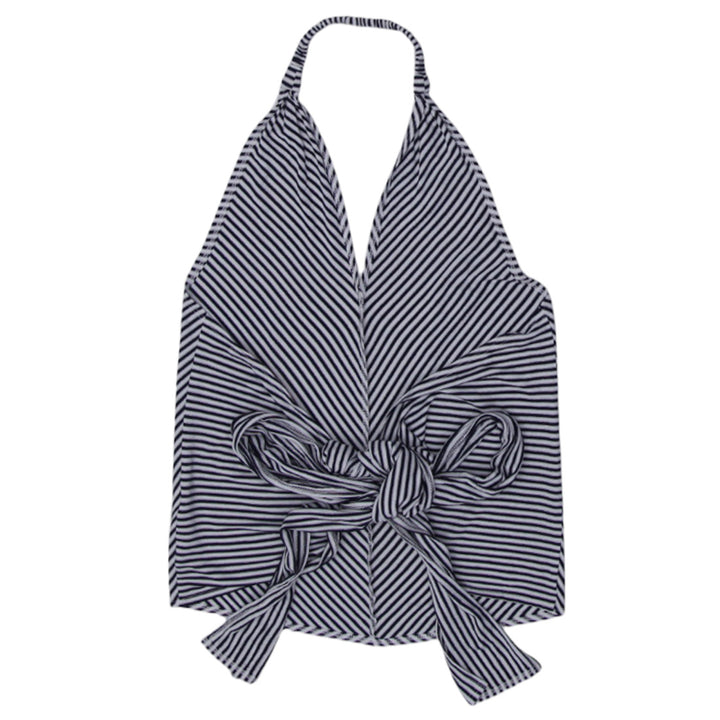 Y2K Ladies Stripe Halter Top