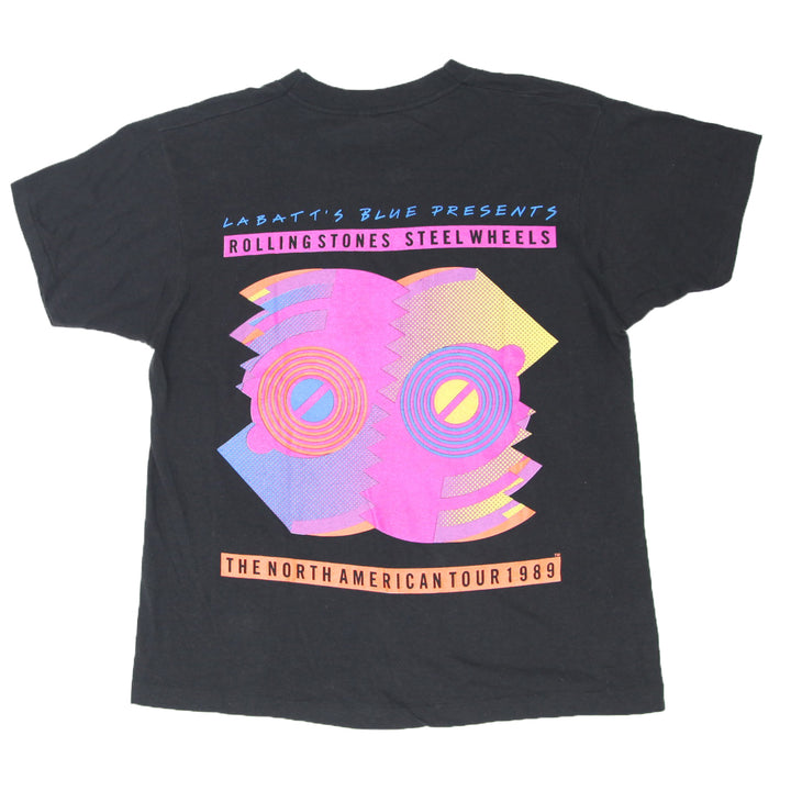 1989 Vintage Rolling Stones Steel Wheels Tour T-Shirt S.Stitch Black M