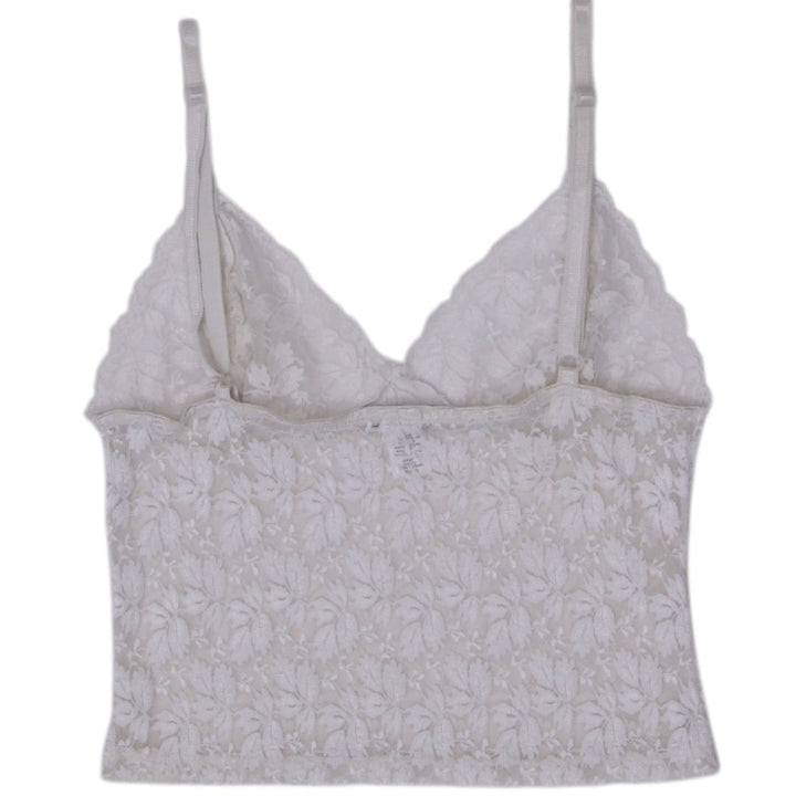 Y2K Ladies Rampage Floral Lace Bustier Cami Crop Top Size M