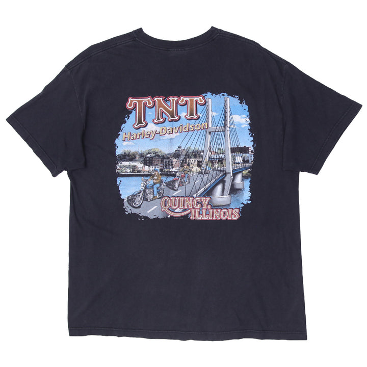 Vintage Harley Davidson TNT Quincy Illinios T-Shirt Made In USA, Black Size XL - Fashion Rerun Vintage Migration_T-Shirt