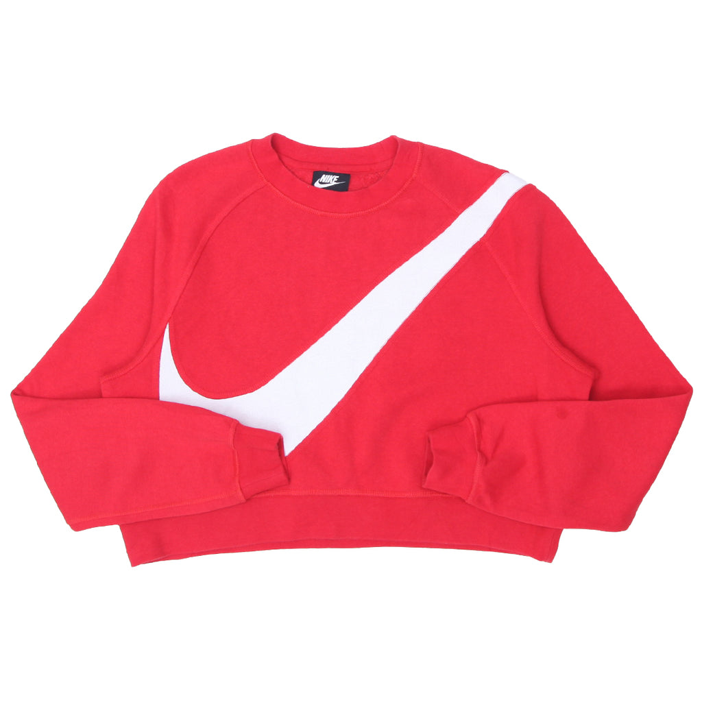 red nike crop sweatshirt