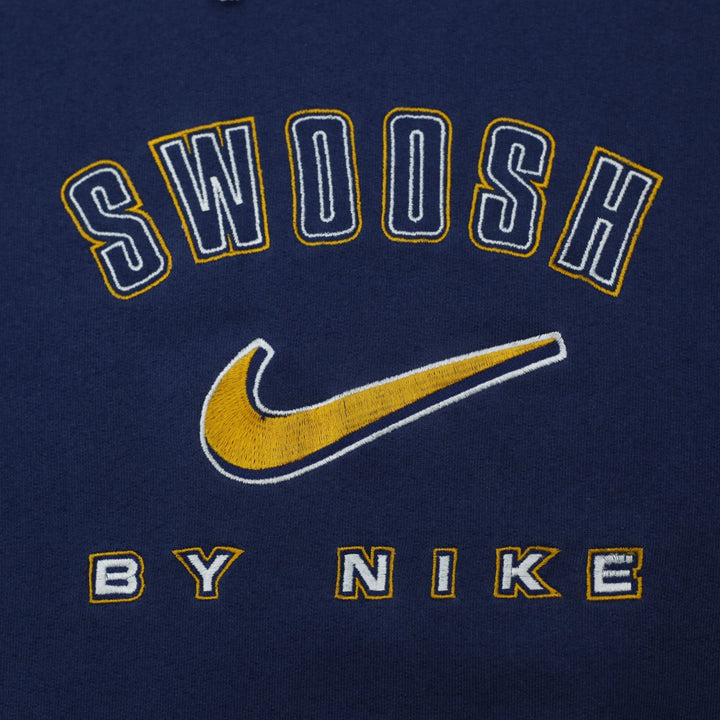 Vintage Embroidered Swoosh By Nike Navy Pullover Hoodie Size L | Migration_Hoodies - Alternate View | Fashion Rerun