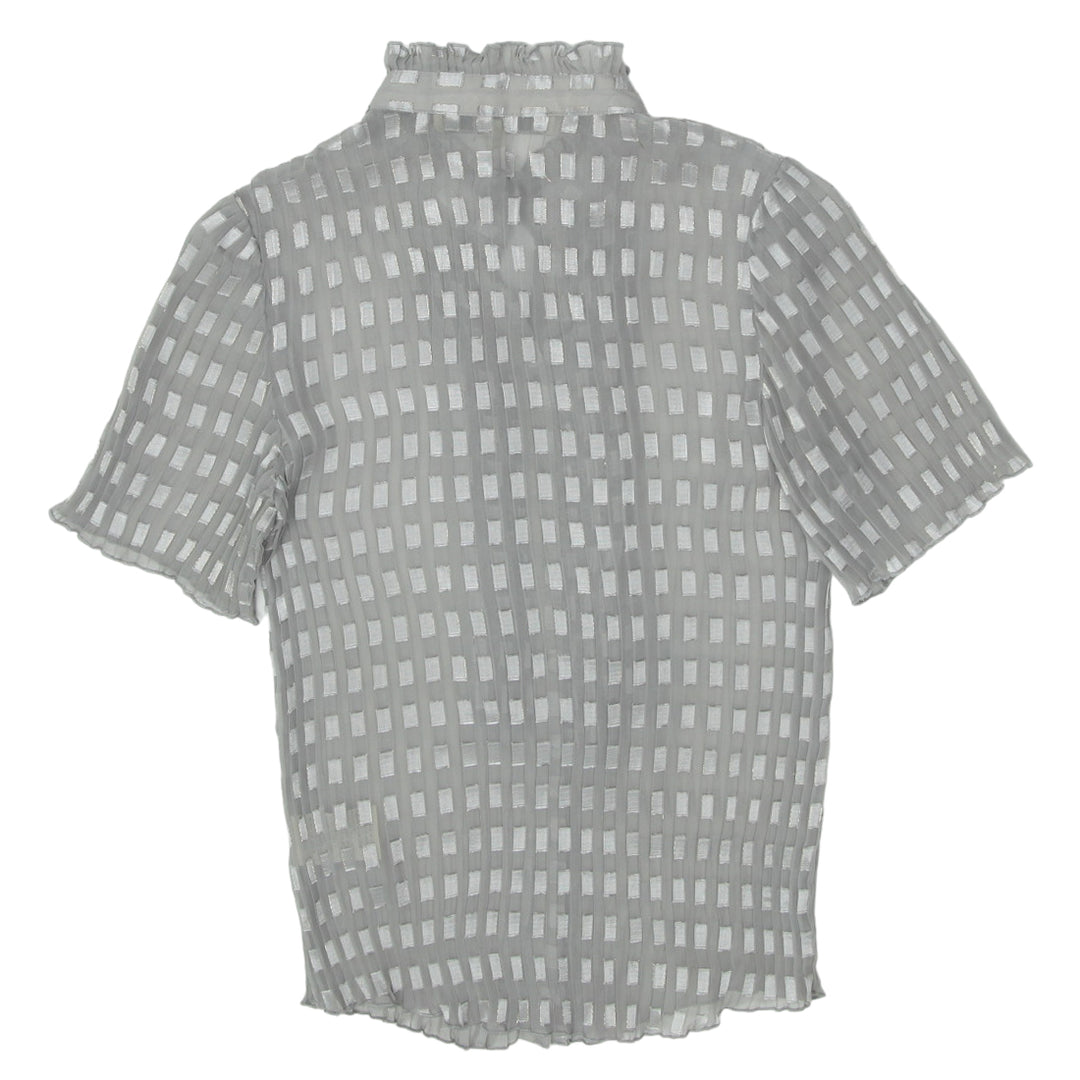 Y2K Pleated Ruffle Button Down Blouse