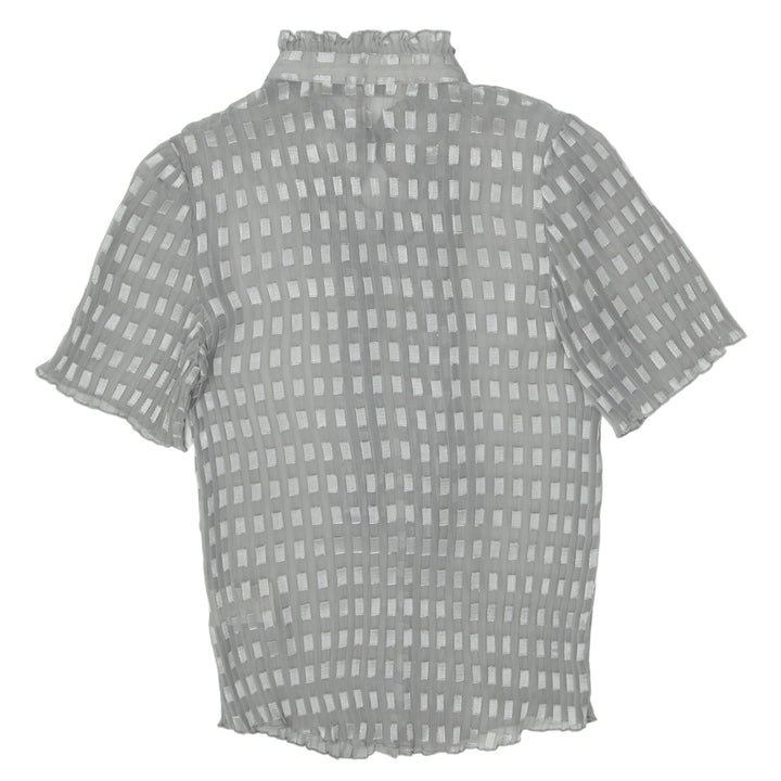 Y2K Pleated Ruffle Button Down Blouse