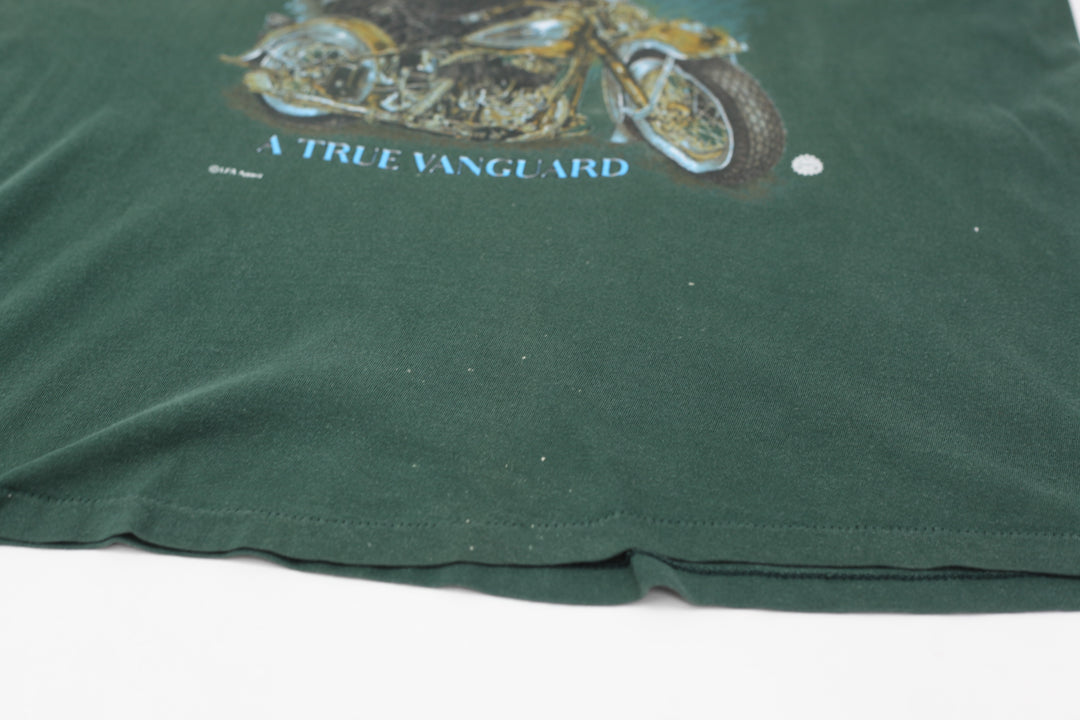 1995 Vintage Harley Davidson A True Vanguard Biker T-Shirt S.Stitch Made in USA XL