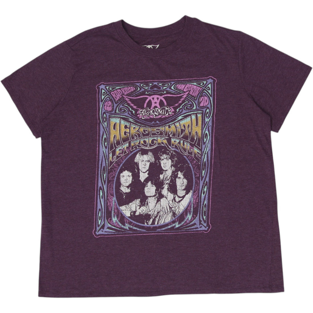 Mens Aerosmith Let Rock Rule Graphic Band T-Shirt Size 0X
