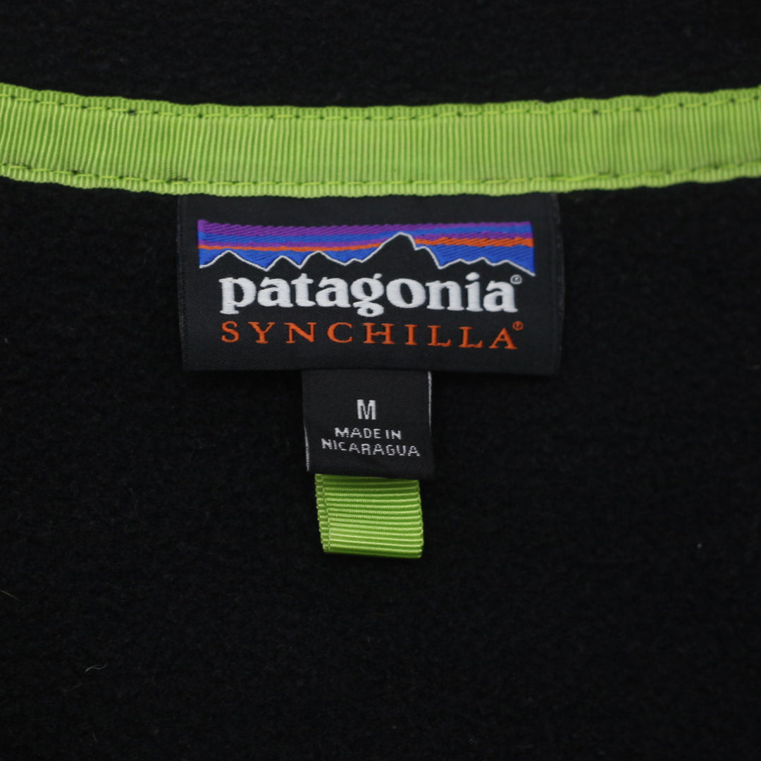 Ladies Patagonia Synchilla Snap T Black Fleece Pullover - Fashion Rerun Vintage Migration_Sweaters