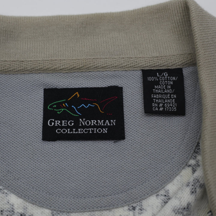 Mens Greg Norman Patterned Cotton Casual Polo T-Shirt Size L