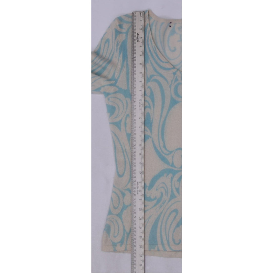 Ladies Beige Blue Abstract Knitwear Size S | Migration_Knitwear & Sweaters - Alternate View | Fashion Rerun